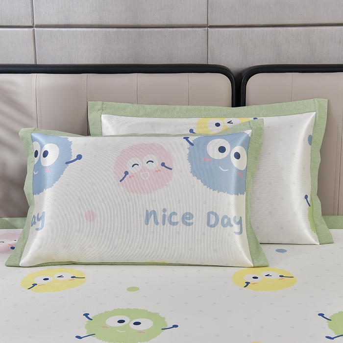 91家纺网 家纺一手货源 找家纺 小牛席业 2026新款加厚款碳光凉感印花冰丝席凉席席子 彩色煤球