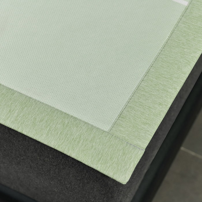 91家纺网 家纺一手货源 找家纺 小牛席业 2026新款加厚款碳光凉感印花冰丝席凉席席子 清新叶语-绿