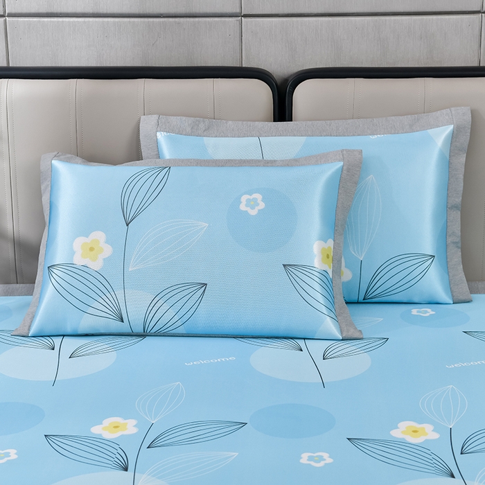 91家纺网 家纺一手货源 找家纺 小牛席业 2026新款加厚款碳光凉感印花冰丝席凉席席子 清凉夏日