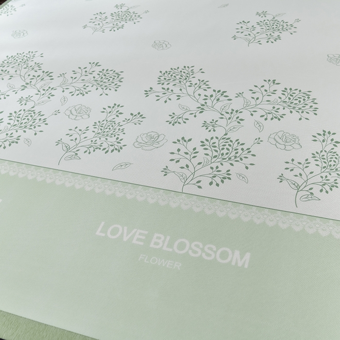 91家纺网 家纺一手货源 找家纺 小牛席业 2026新款加厚款碳光凉感印花冰丝席凉席席子 清新叶语-绿