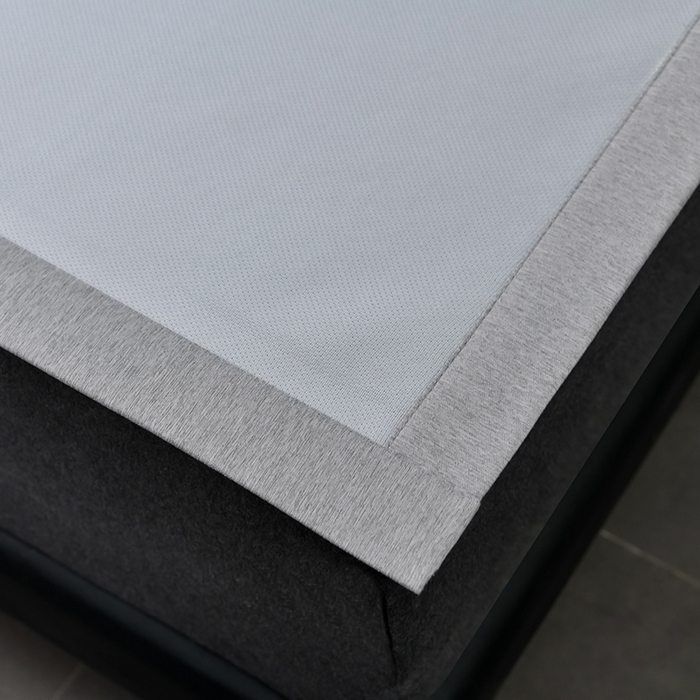 91家纺网 家纺一手货源 找家纺 小牛席业 2026新款加厚款碳光凉感印花冰丝席凉席席子 清新叶语-灰