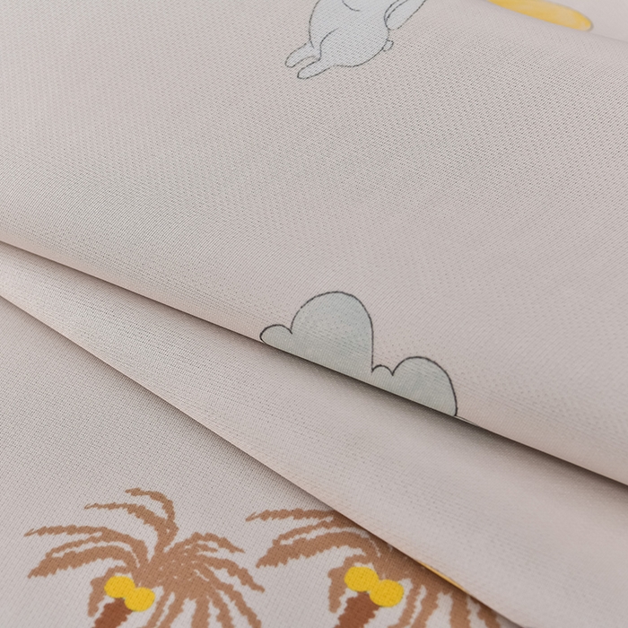 91家纺网 家纺一手货源 找家纺 小牛席业 2026新款加厚款碳光凉感印花冰丝席凉席席子(床笠款） 椰树与大象