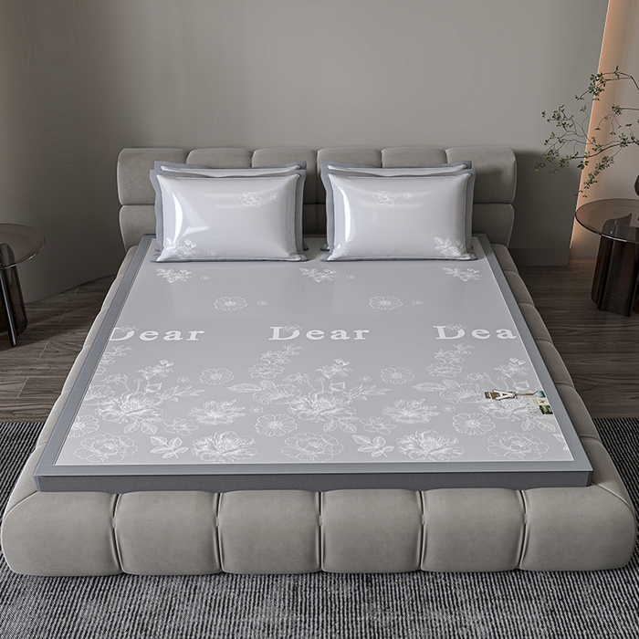 91家纺网 家纺一手货源 找家纺 （总）小牛席业 2026新款PE凉感轻奢赫本提花冰丝席凉席席子