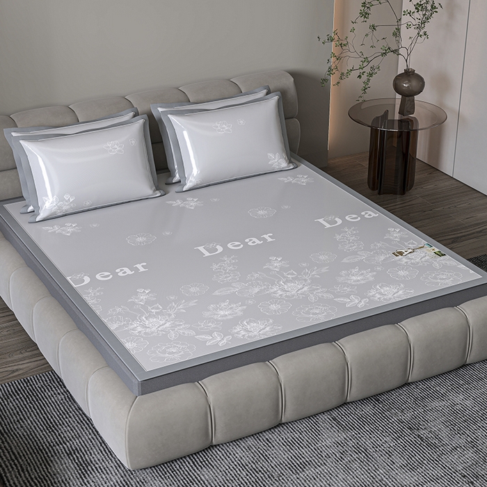 91家纺网 家纺一手货源 找家纺 （总）小牛席业 2026新款PE凉感轻奢赫本提花冰丝席凉席席子