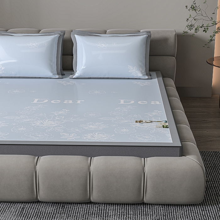 91家纺网 家纺一手货源 找家纺 （总）小牛席业 2026新款PE凉感轻奢赫本提花冰丝席凉席席子