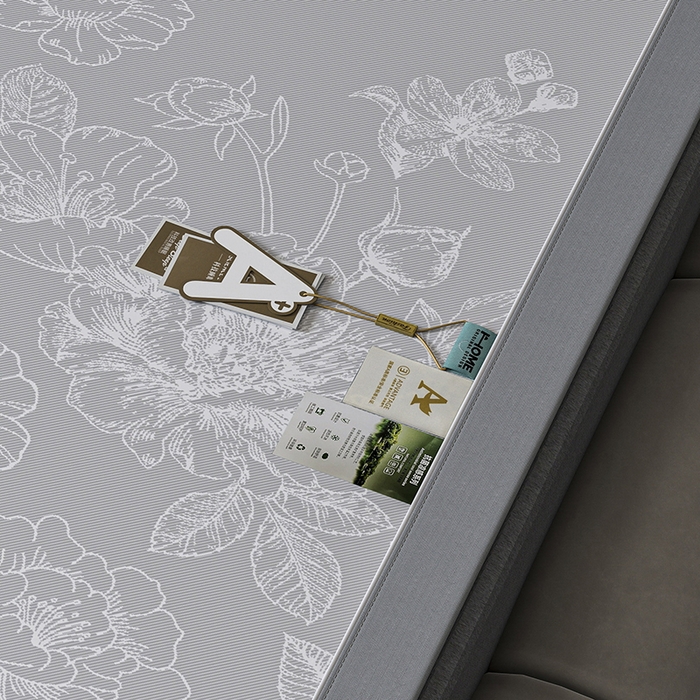 91家纺网 家纺一手货源 找家纺 小牛席业 2026新款PE凉感轻奢赫本提花冰丝席凉席席子 灰色