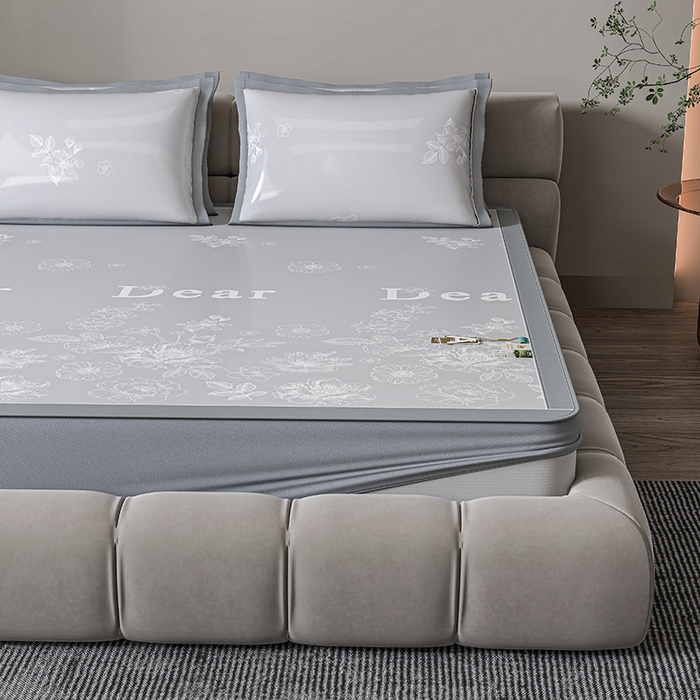 91家纺网 家纺一手货源 找家纺 （总）小牛席业 2026新款PE凉感轻奢赫本提花冰丝席凉席席子（床笠款）