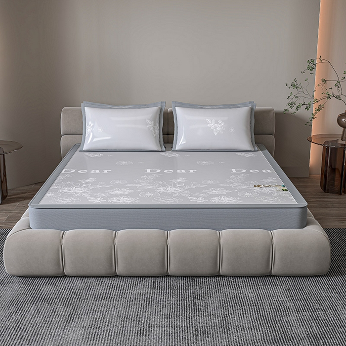 91家纺网 家纺一手货源 找家纺 （总）小牛席业 2026新款PE凉感轻奢赫本提花冰丝席凉席席子（床笠款）