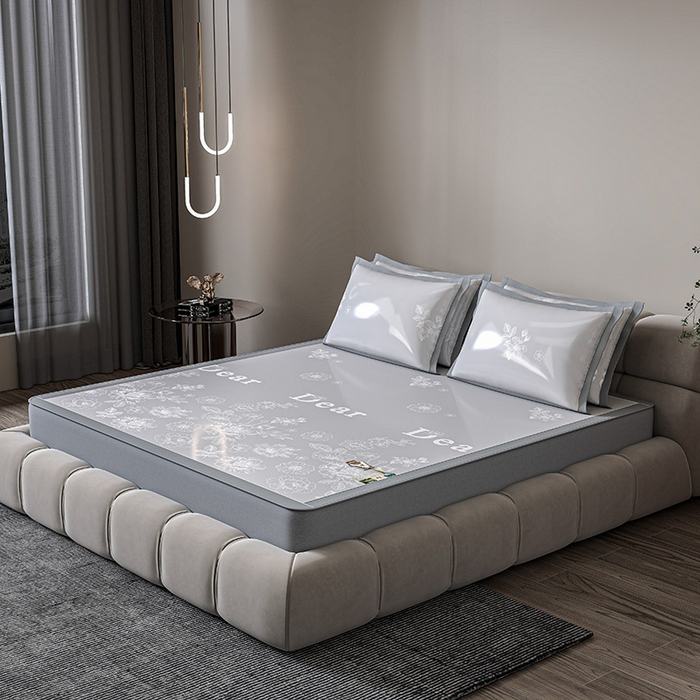 91家纺网 家纺一手货源 找家纺 （总）小牛席业 2026新款PE凉感轻奢赫本提花冰丝席凉席席子（床笠款）