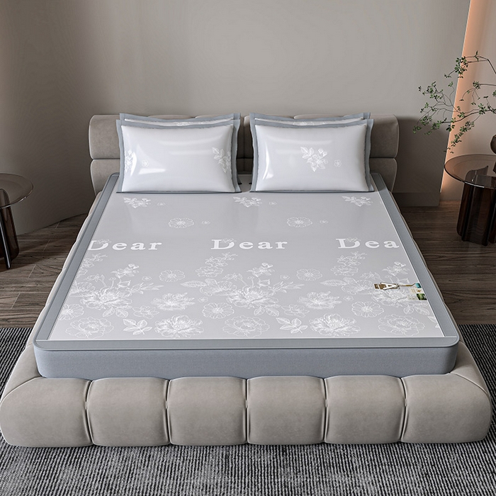 91家纺网 家纺一手货源 找家纺 （总）小牛席业 2026新款PE凉感轻奢赫本提花冰丝席凉席席子（床笠款）