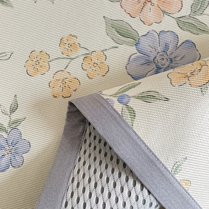 91家纺网 家纺一手货源 找家纺 柒月家居 2026新款小清新印花冰藤系列凉席席子-平铺款 蓝橘之夏