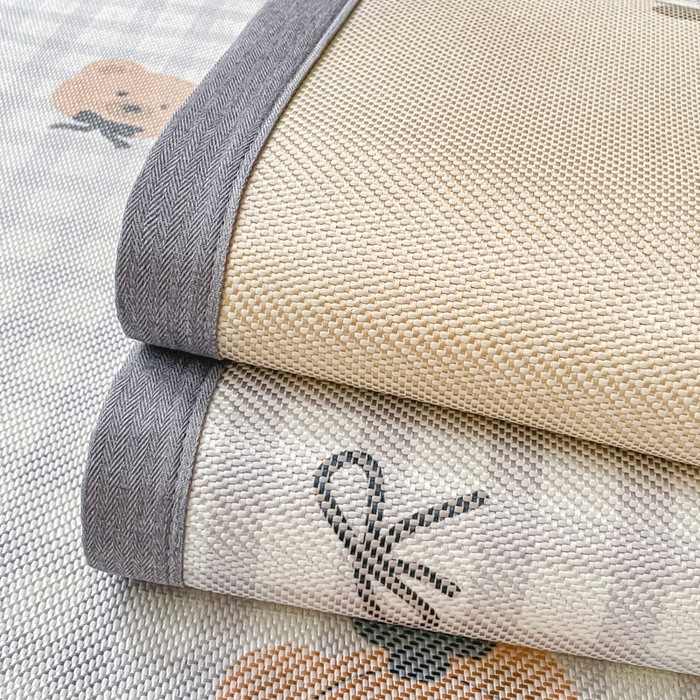 91家纺网 家纺一手货源 找家纺 柒月家居 2026新款小清新印花冰藤系列凉席席子-平铺款 格格熊