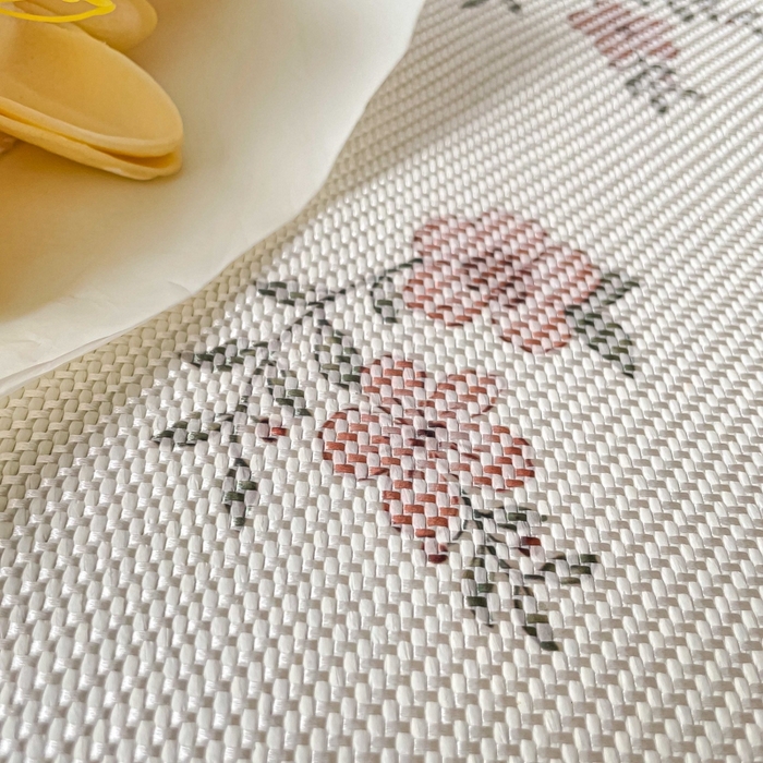 91家纺网 家纺一手货源 找家纺 柒月家居 2026新款小清新印花冰藤系列凉席席子-平铺款 花蔓