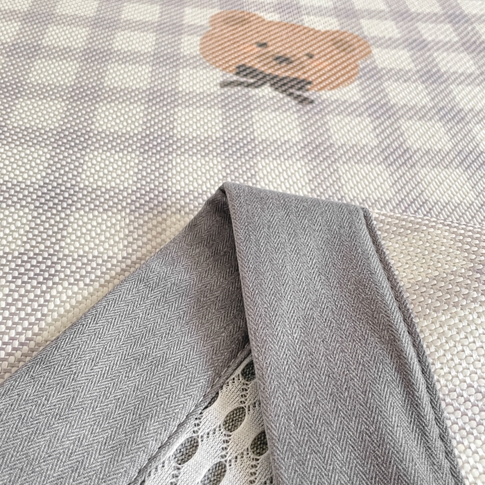 91家纺网 家纺一手货源 找家纺 柒月家居 2026新款小清新印花冰藤系列凉席席子-平铺款 格格熊