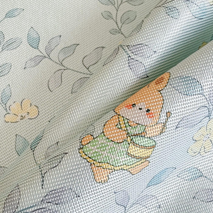 91家纺网 家纺一手货源 找家纺 柒月家居 2026新款小清新印花冰藤系列凉席席子-平铺款 叶子萌宠