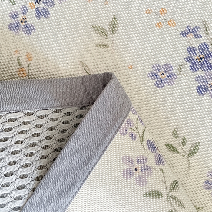 91家纺网 家纺一手货源 找家纺 柒月家居 2026新款小清新印花冰藤系列凉席席子-平铺款 紫漫