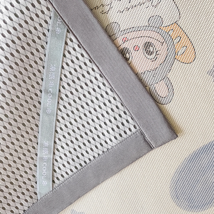 91家纺网 家纺一手货源 找家纺 柒月家居 2026新款小清新印花冰藤系列凉席席子-平铺款 爱心布布