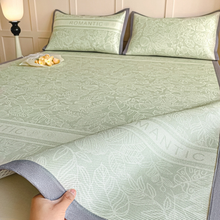 柒月家居 2026新款小清新印花冰藤系列凉席席子-平铺款 绿茵