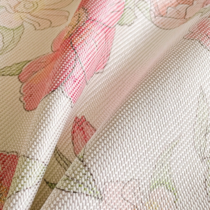 91家纺网 家纺一手货源 找家纺 柒月家居 2026新款小清新印花冰藤系列凉席席子-平铺款 粉色花海