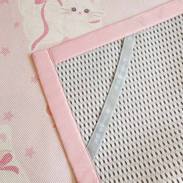 91家纺网 家纺一手货源 找家纺 柒月家居 2026新款小清新印花冰藤系列凉席席子-平铺款 猫猫日记