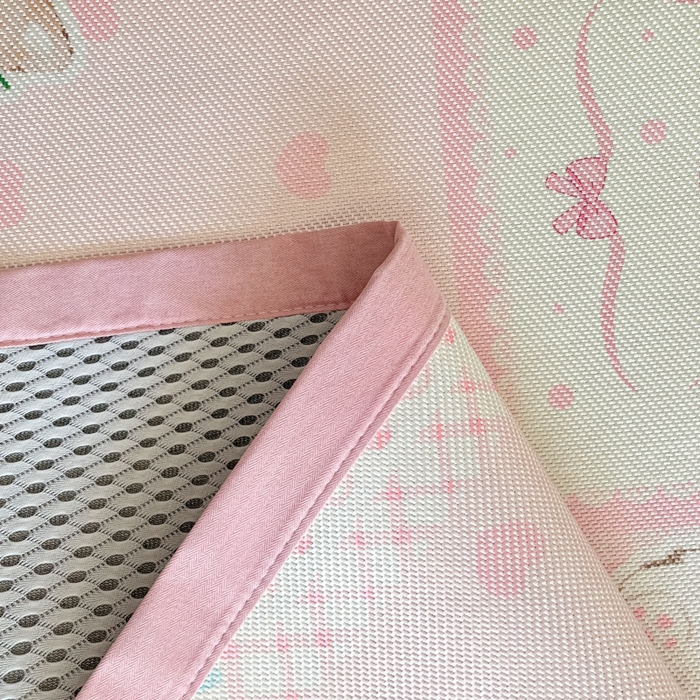 91家纺网 家纺一手货源 找家纺 柒月家居 2026新款小清新印花冰藤系列凉席席子-平铺款 甜心喵语