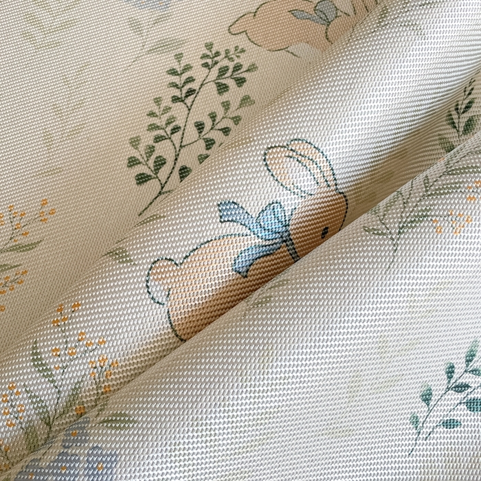 91家纺网 家纺一手货源 找家纺 柒月家居 2026新款小清新印花冰藤系列凉席席子-平铺款 草丛萌兔