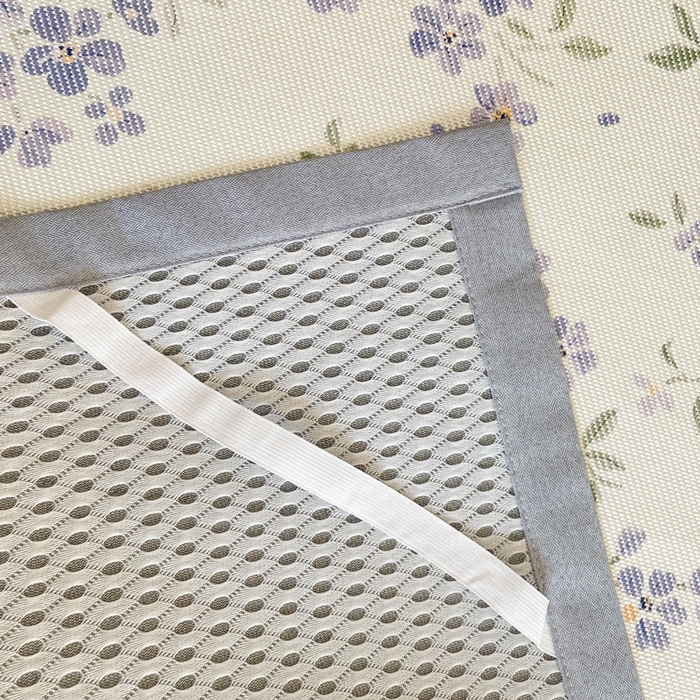 91家纺网 家纺一手货源 找家纺 柒月家居 2026新款小清新印花冰藤系列凉席席子-平铺款 紫漫