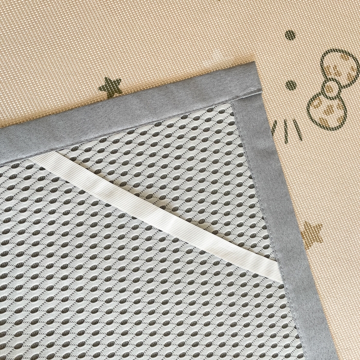 91家纺网 家纺一手货源 找家纺 柒月家居 2026新款小清新印花冰藤系列凉席席子-平铺款 咖色喵星