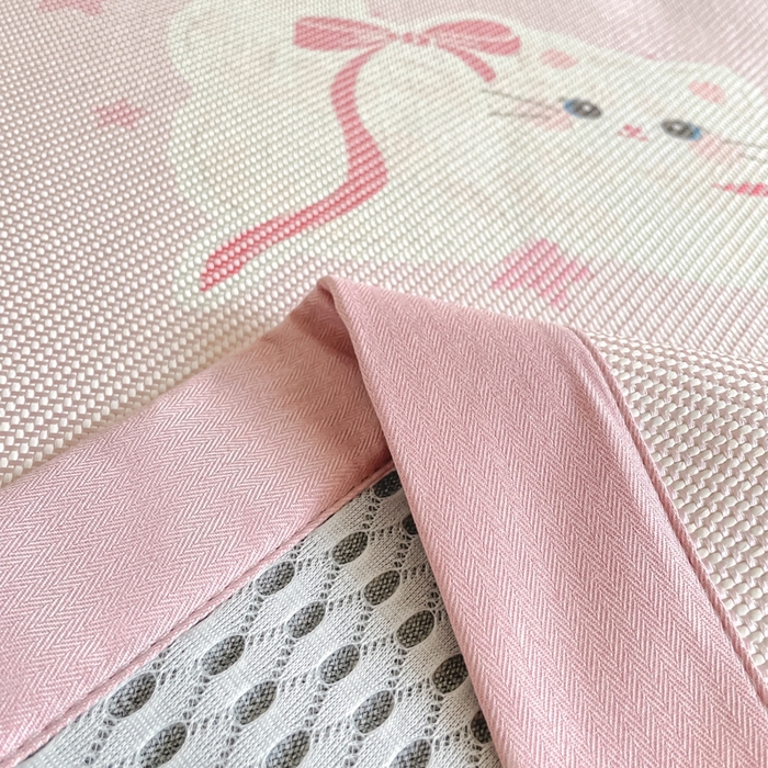 91家纺网 家纺一手货源 找家纺 柒月家居 2026新款小清新印花冰藤系列凉席席子-平铺款 猫猫日记