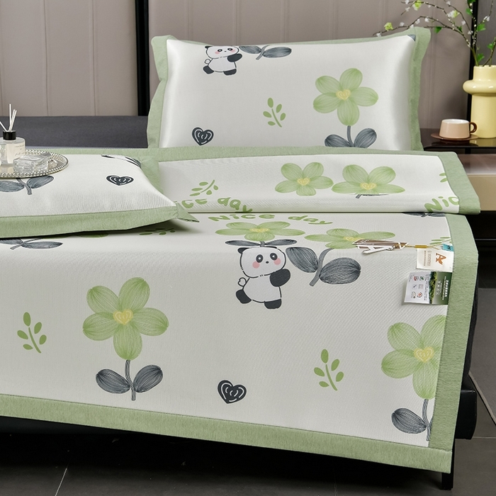 91家纺网 家纺一手货源 找家纺 （总）小牛席业 2026新款加厚款碳光凉感印花冰丝席凉席席子