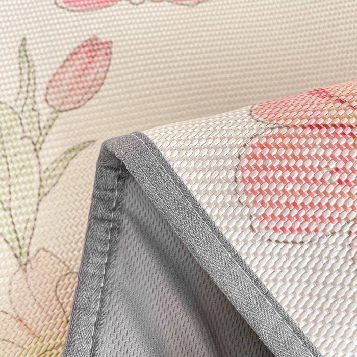 91家纺网 家纺一手货源 找家纺 柒月家居 2026新款小清新印花冰藤凉席席子-床笠款 粉色花海