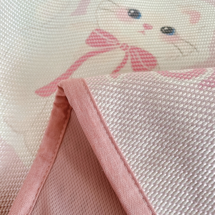 91家纺网 家纺一手货源 找家纺 柒月家居 2026新款小清新印花冰藤凉席席子-床笠款 猫猫日记