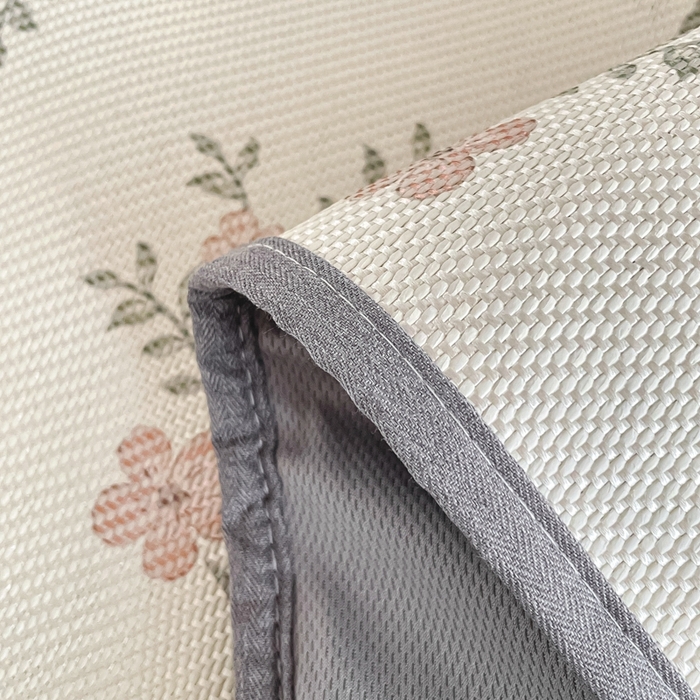 91家纺网 家纺一手货源 找家纺 柒月家居 2026新款小清新印花冰藤凉席席子-床笠款 花蔓