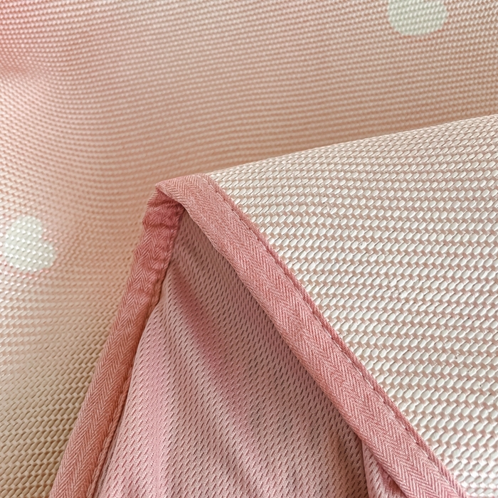 91家纺网 家纺一手货源 找家纺 柒月家居 2026新款小清新印花冰藤凉席席子-床笠款 爱心蝴蝶结