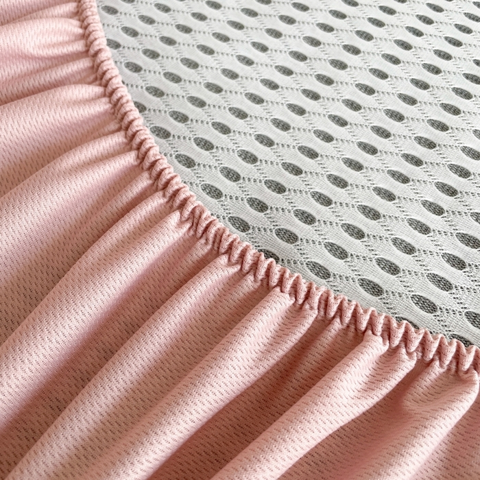 91家纺网 家纺一手货源 找家纺 柒月家居 2026新款小清新印花冰藤凉席席子-床笠款 花间-粉