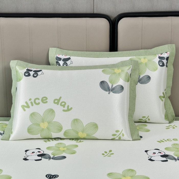 91家纺网 家纺一手货源 找家纺 （总）小牛席业 2026新款加厚款碳光凉感印花冰丝席凉席席子(床笠款）