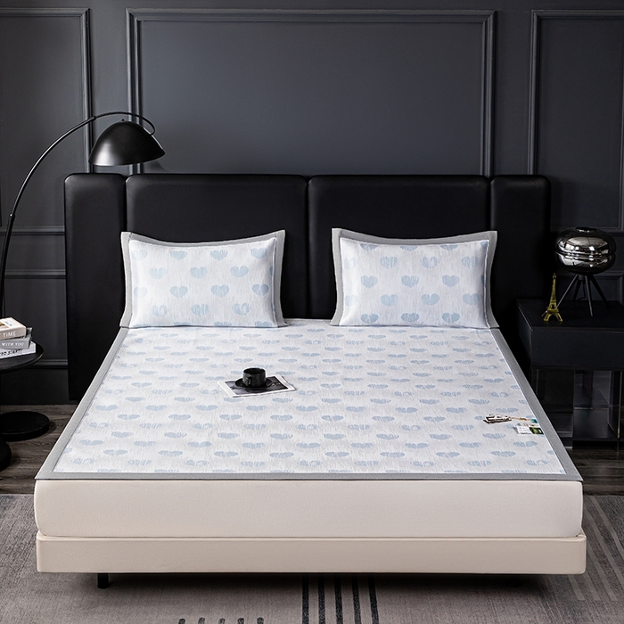 91家纺网 家纺一手货源 找家纺 （总）小牛席业 2026新款爱心凉感冰丝席凉席席子