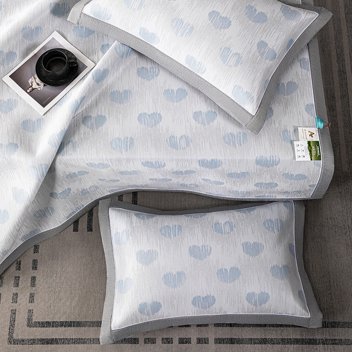 91家纺网 家纺一手货源 找家纺 （总）小牛席业 2026新款爱心凉感冰丝席凉席席子