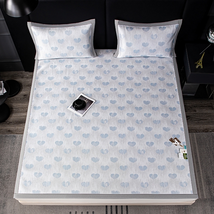 91家纺网 家纺一手货源 找家纺 （总）小牛席业 2026新款爱心凉感冰丝席凉席席子