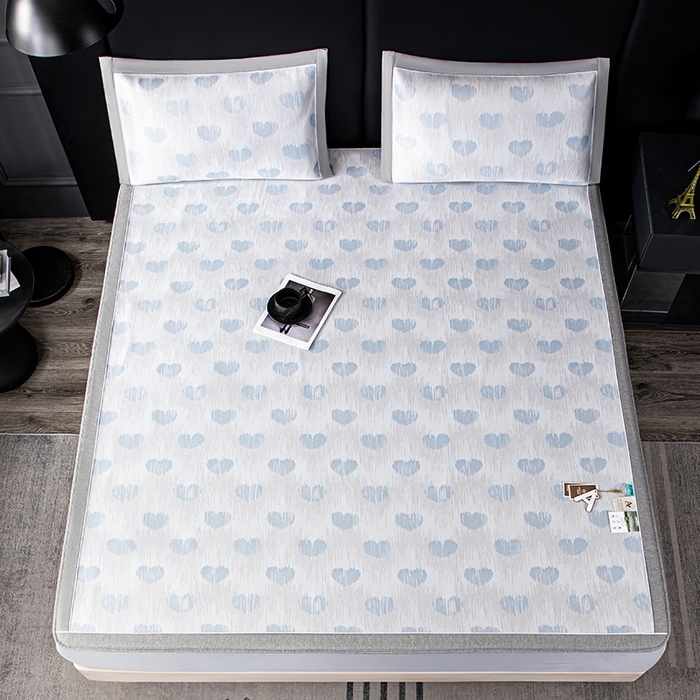 91家纺网 家纺一手货源 找家纺 （总）小牛席业 2026新款爱心凉感冰丝席凉席席子(床笠款)