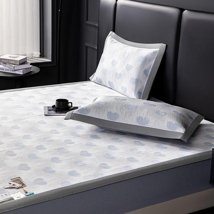 91家纺网 家纺一手货源 找家纺 （总）小牛席业 2026新款爱心凉感冰丝席凉席席子(床笠款)