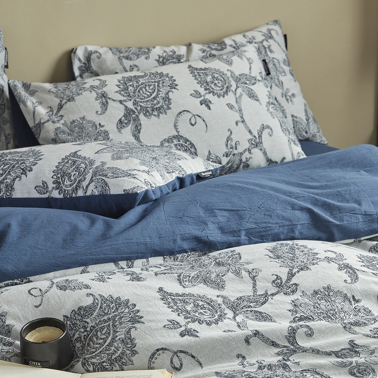 91家纺网 家纺一手货源 找家纺 沐珩家纺 2026新款40s精梳厚织水洗提花厚织提花麻感水洗全棉四件套（风格一） 奈予-藏麻