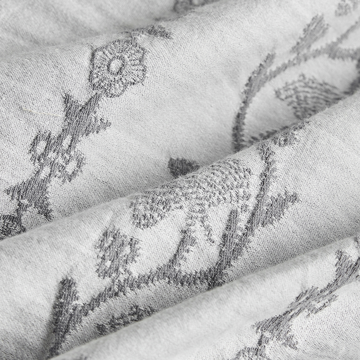 91家纺网 家纺一手货源 找家纺 沐珩家纺 2026新款40s精梳厚织水洗提花厚织提花麻感水洗全棉四件套（风格一） 茉白-麻蓝