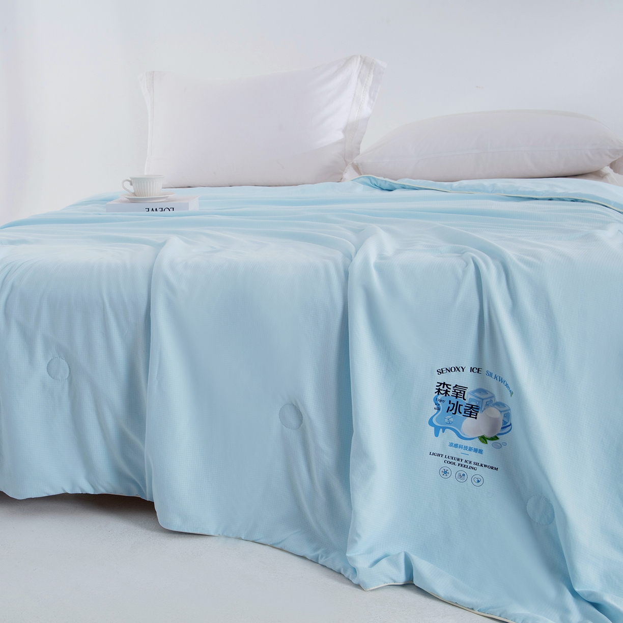 91家纺网 家纺一手货源 找家纺 欣宜家纺 2026春夏新款冰氧桑蚕丝空调被夏凉被学生被蚕蛹蛋白被子被芯外贸跨境夏凉被空调被 奶油兰