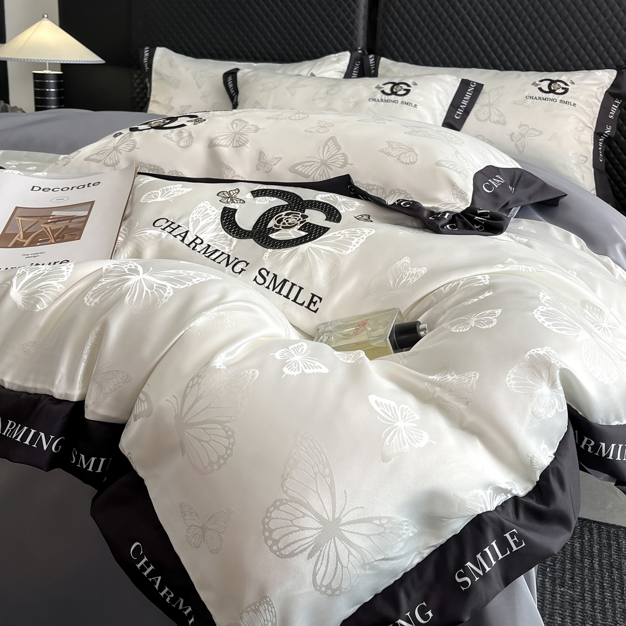 91家纺网 家纺一手货源 找家纺 （总）澳梵家居 2026新款冰丝提花水洗真丝四件套-蝶梦系列