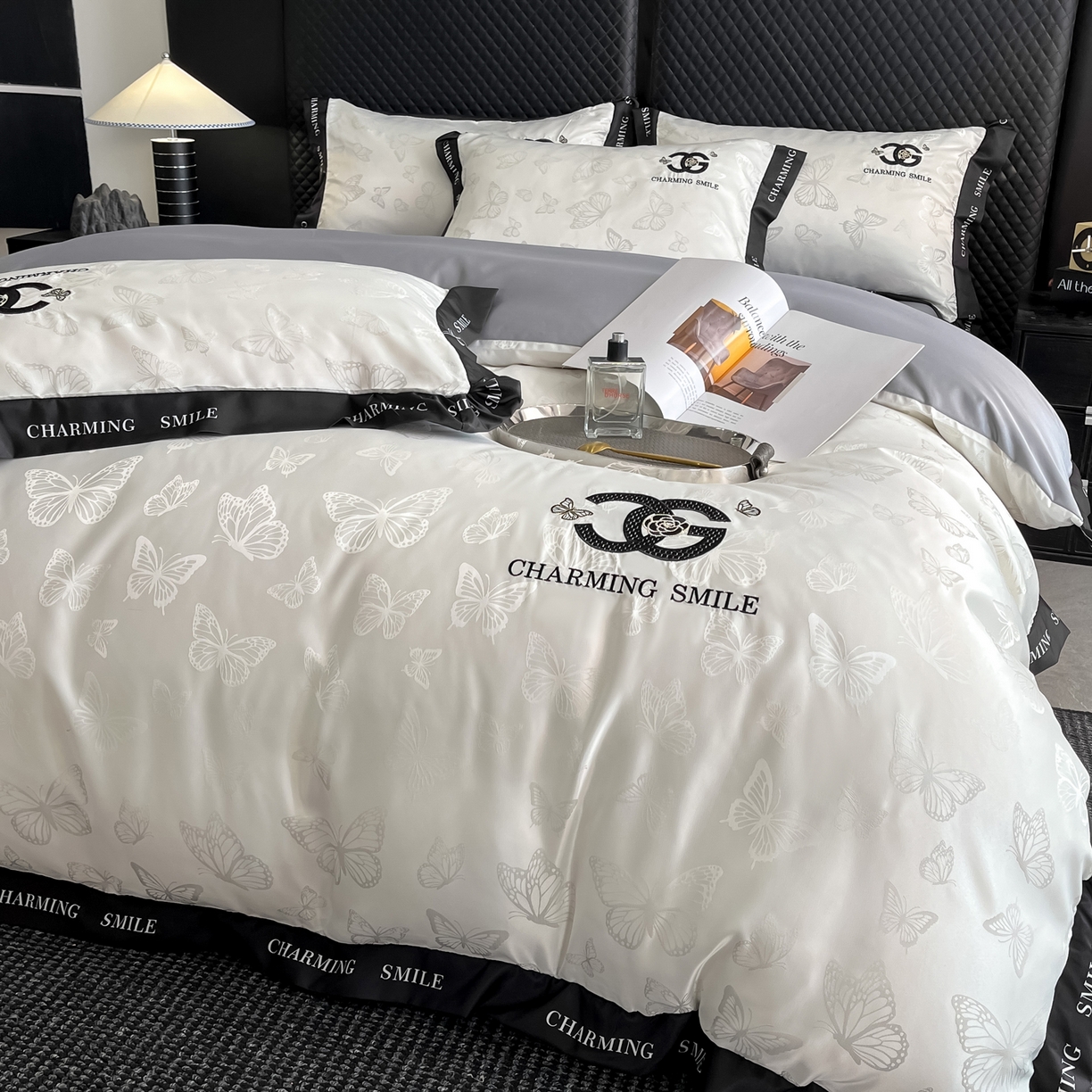 91家纺网 家纺一手货源 找家纺 （总）澳梵家居 2026新款冰丝提花水洗真丝四件套-蝶梦系列