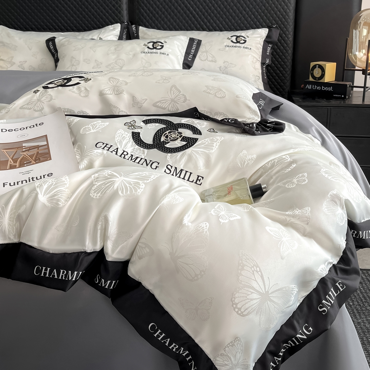 91家纺网 家纺一手货源 找家纺 （总）澳梵家居 2026新款冰丝提花水洗真丝四件套-蝶梦系列