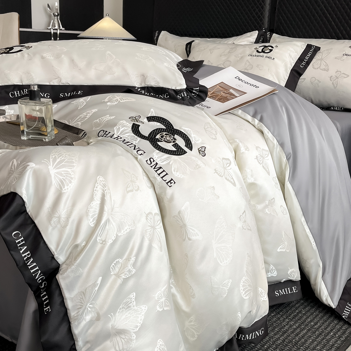 91家纺网 家纺一手货源 找家纺 （总）澳梵家居 2026新款冰丝提花水洗真丝四件套-蝶梦系列