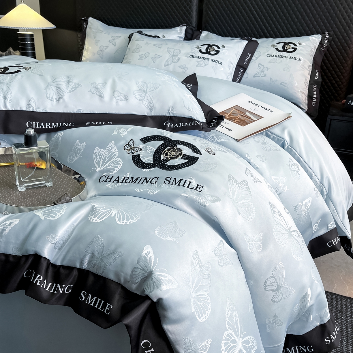 91家纺网 家纺一手货源 找家纺 （总）澳梵家居 2026新款冰丝提花水洗真丝四件套-蝶梦系列