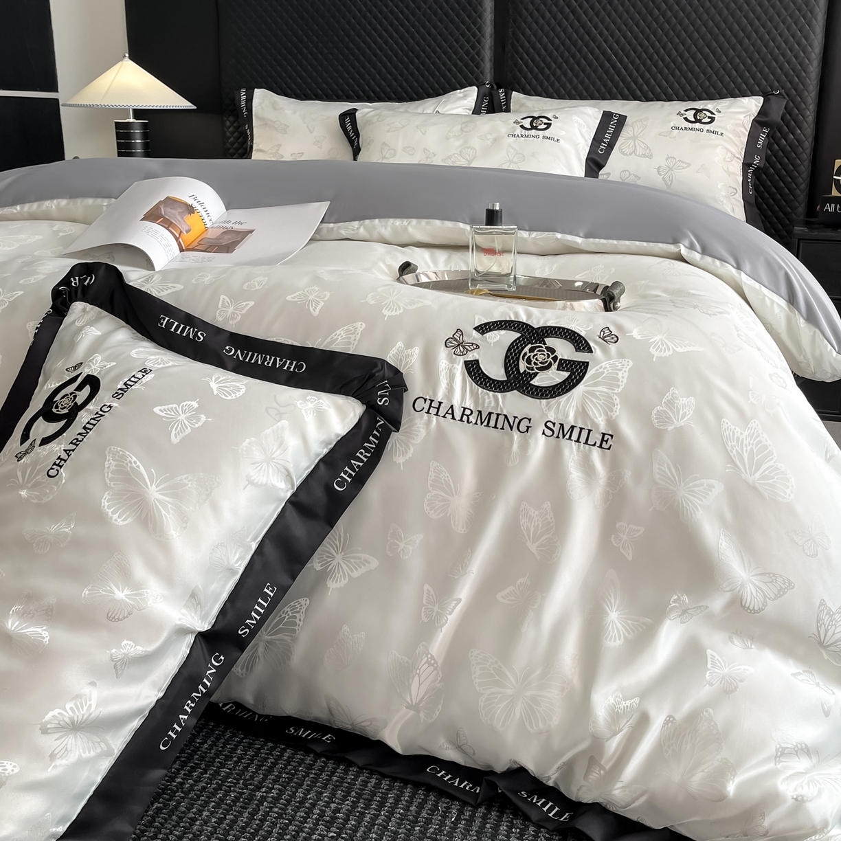 91家纺网 家纺一手货源 找家纺 （总）澳梵家居 2026新款冰丝提花水洗真丝四件套-蝶梦系列